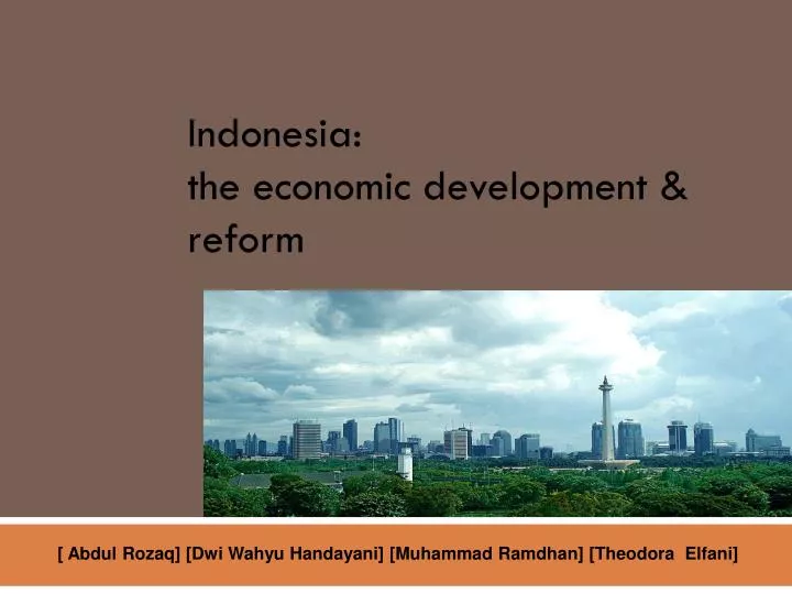 indonesia the economic development reform