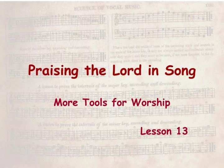 praising the lord in song