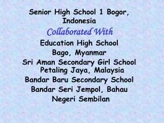 Senior High School 1 Bogor, Indonesia