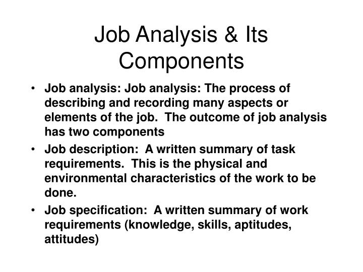 job analysis its components