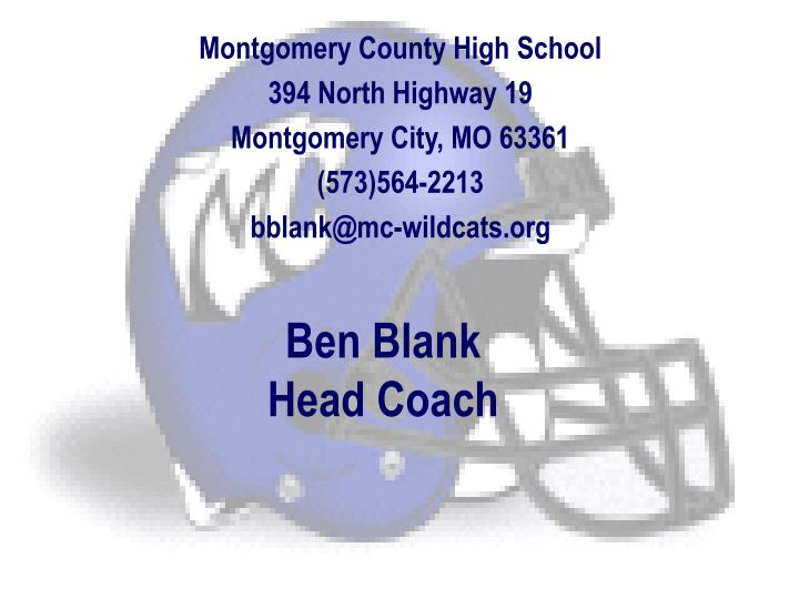 ben blank head coach
