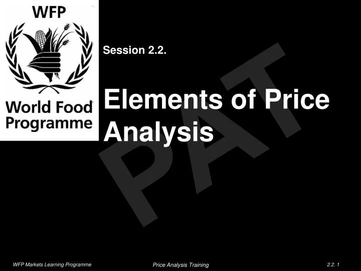 session 2 2 elements of price analysis