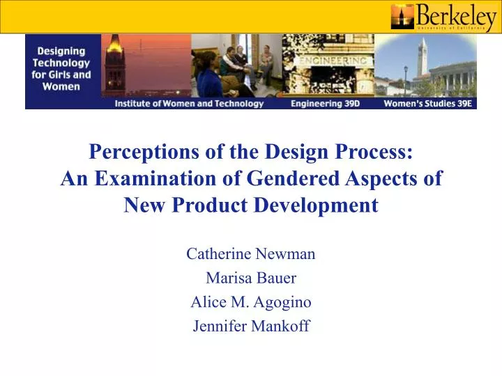 perceptions of the design process an examination of gendered aspects of new product development