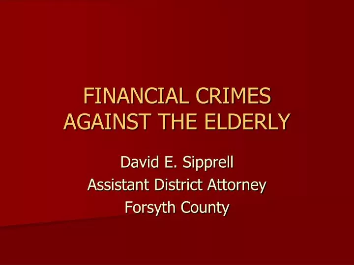 financial crimes against the elderly