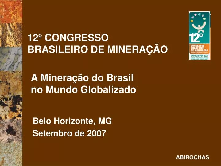 12 congresso brasileiro de minera o