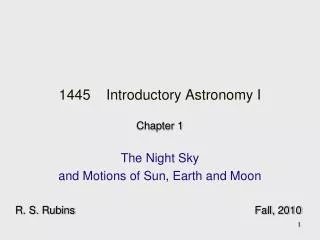 1445 Introductory Astronomy I