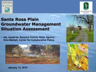 Santa Rosa Plain Groundwater Management Situation Assessment