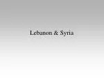 Lebanon &amp; Syria