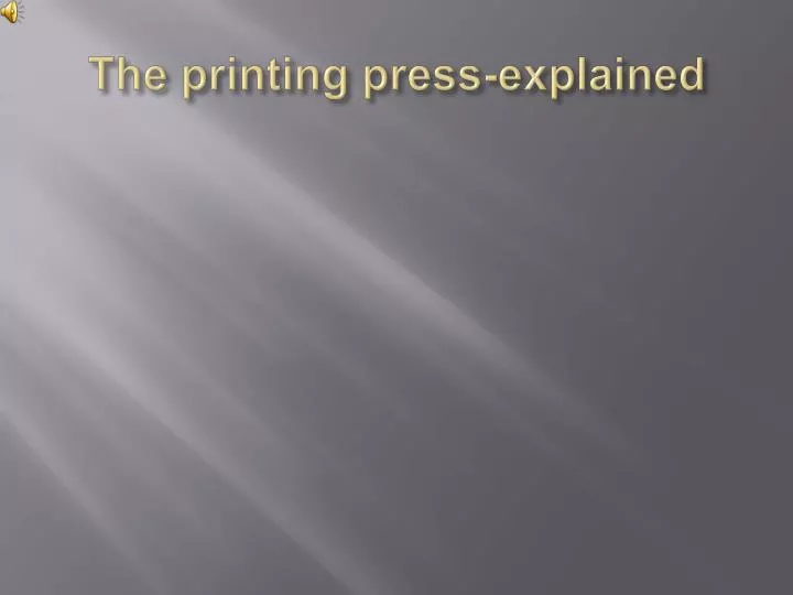 the printing press explained