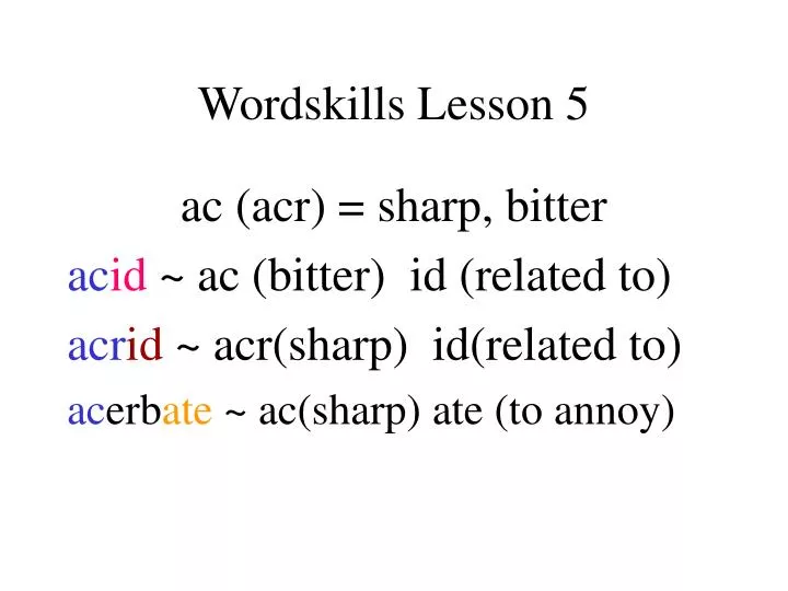 wordskills lesson 5