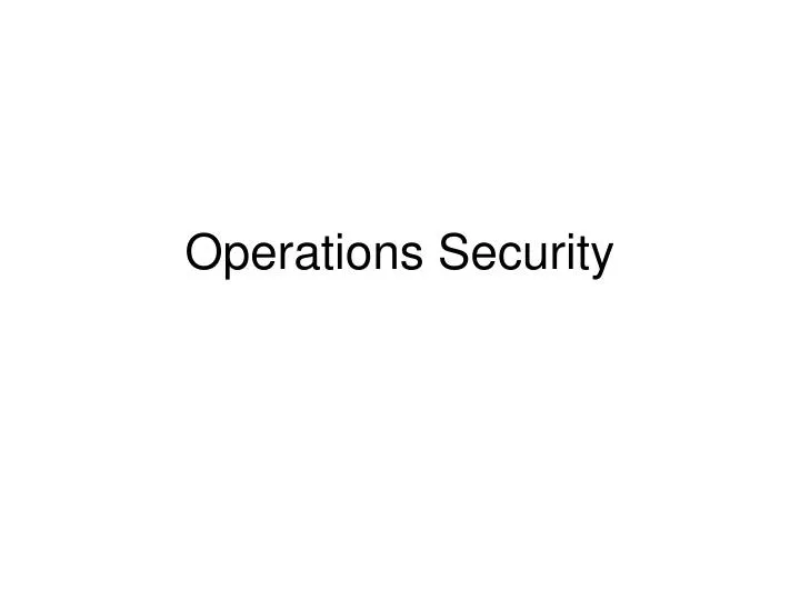 operations security