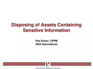 Disposing of Assets Containing Sensitive Information