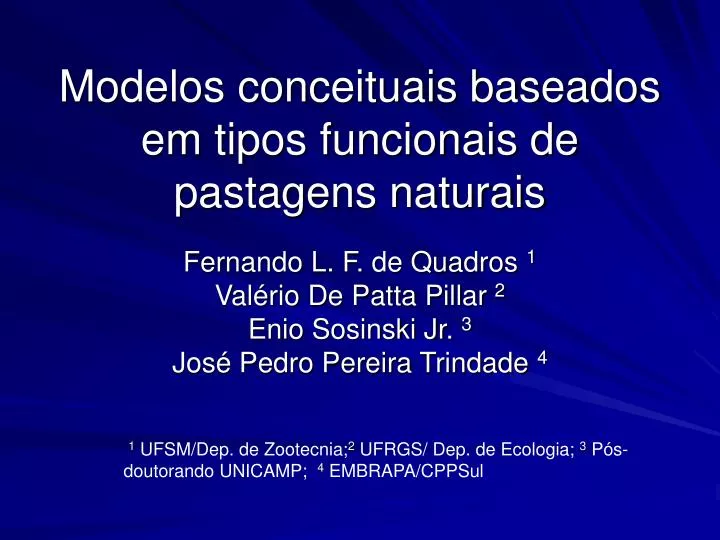 modelos conceituais baseados em tipos funcionais de pastagens naturais