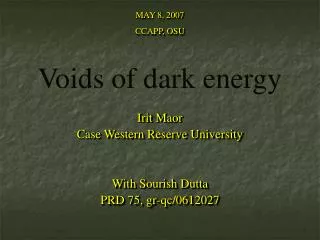 Voids of dark energy