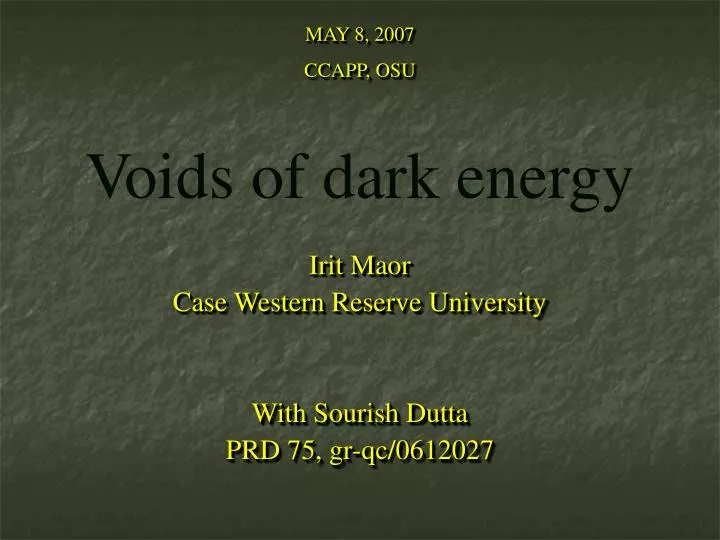 voids of dark energy