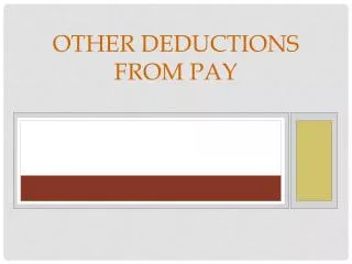 Other Deductions From Pay