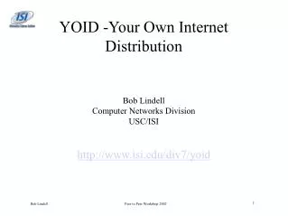 YOID -Your Own Internet Distribution
