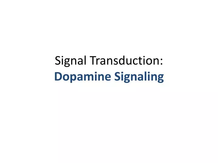 signal transduction dopamine signaling