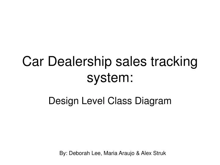 car dealership sales tracking system