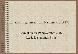 Le management en terminale STG