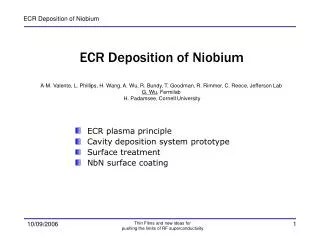 ECR Deposition of Niobium