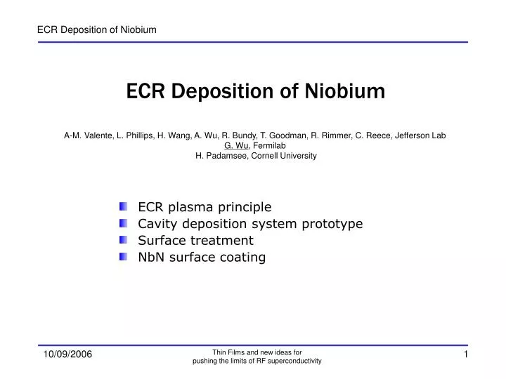 ecr deposition of niobium