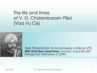 The life and times of V. O. Chidambaram Pillai (Vaa Vu Ce)