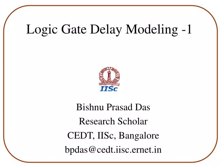 logic gate delay modeling 1