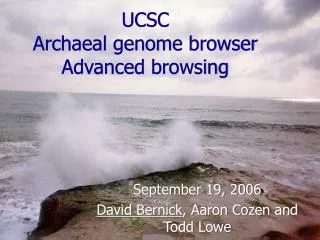 UCSC Archaeal genome browser Advanced browsing
