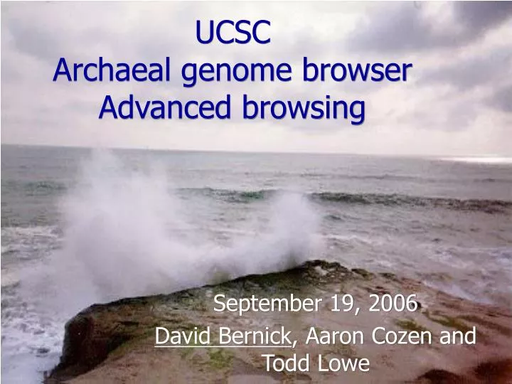 ucsc archaeal genome browser advanced browsing