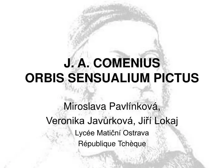 j a comenius orbis sensualium pictus