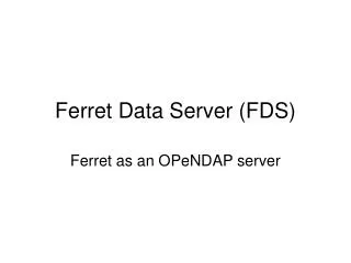Ferret Data Server (FDS)