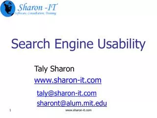 Search Engine Usability