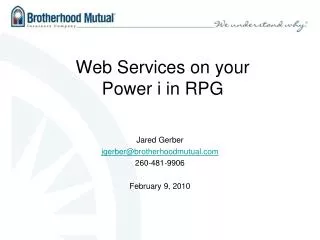 Web Services on your Power i in RPG
