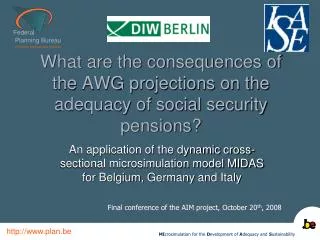 What are the consequences of the AWG projections on the adequacy of social security pensions?