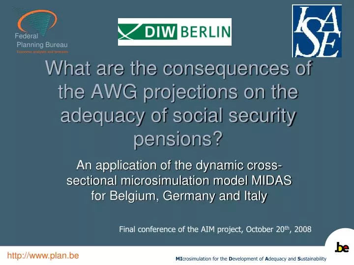 what are the consequences of the awg projections on the adequacy of social security pensions