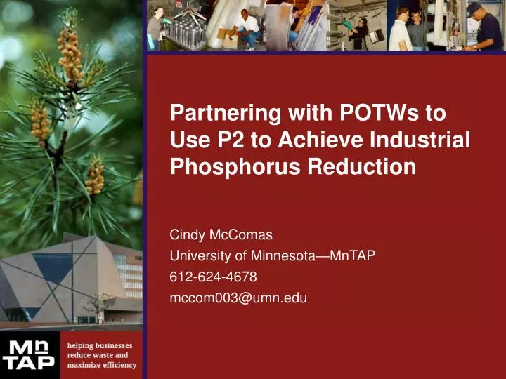 partnering with potws to use p2 to achieve industrial phosphorus reduction