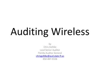 Auditing Wireless
