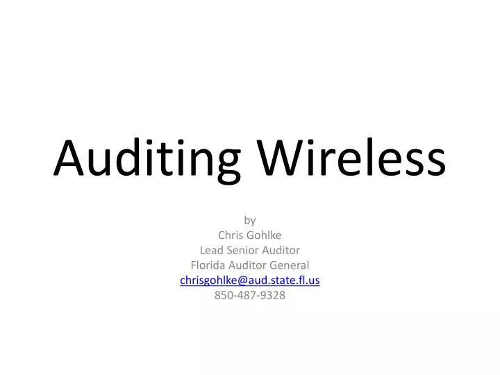 auditing wireless