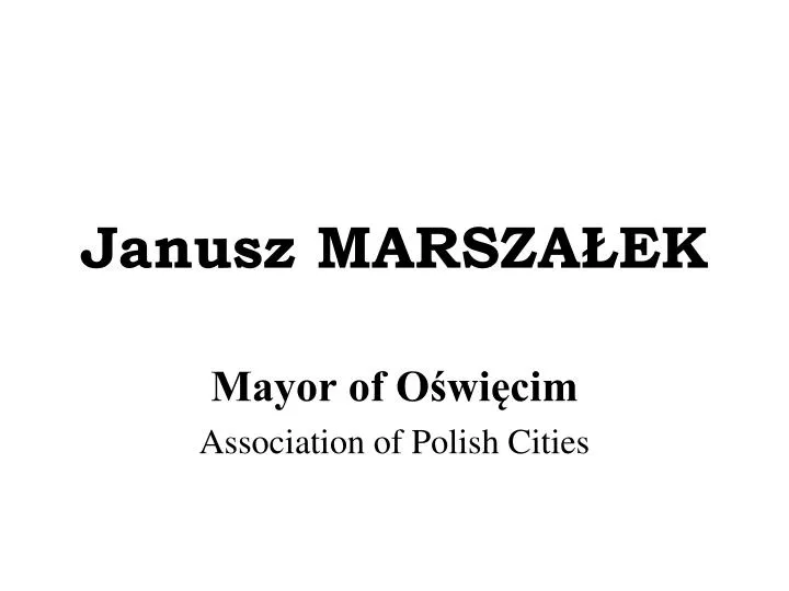 janusz marsza ek