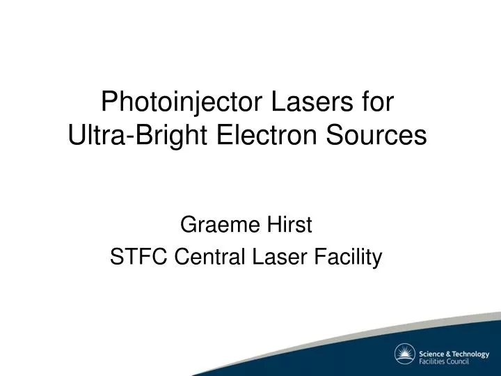 photoinjector lasers for ultra bright electron sources