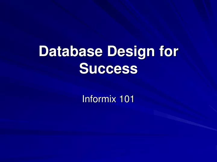 database design for success