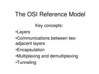 The OSI Reference Model