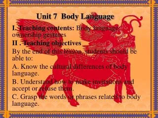 Unit 7 Body Language