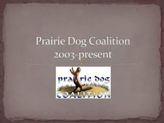 Prairie Dog Coalition 2003-present