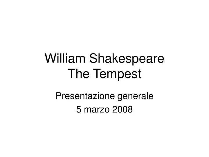 william shakespeare the tempest