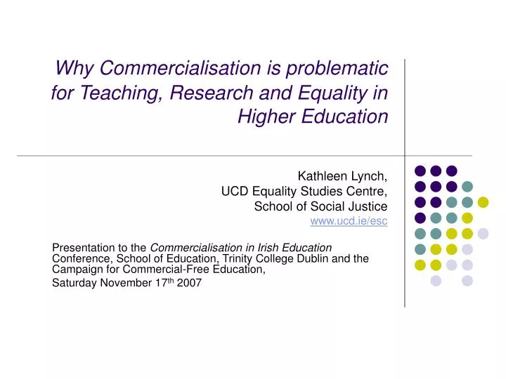 why commercialisation is problematic for teaching research and equality in higher education