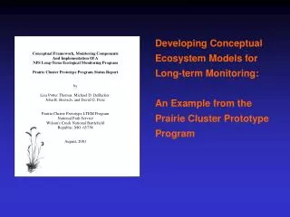 Developing Conceptual Ecosystem Models for Long-term Monitoring: An Example from the Prairie Cluster Prototype Program