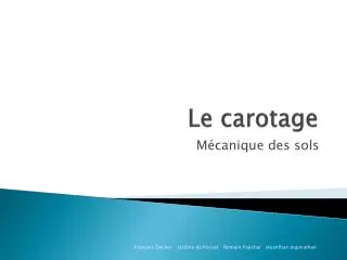 le carotage