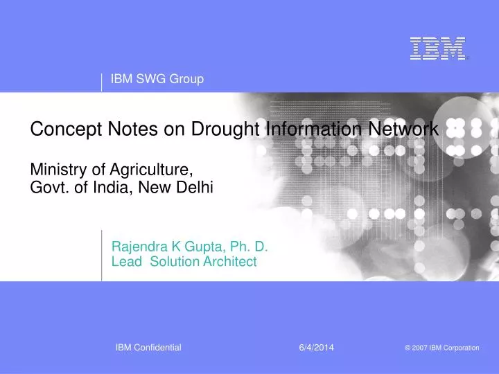 concept notes on drought information network ministry of agriculture govt of india new delhi